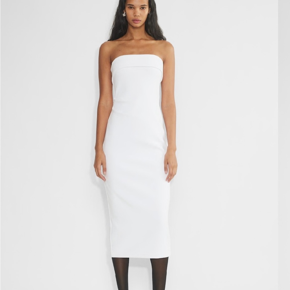 Babaton Strapless White Dress